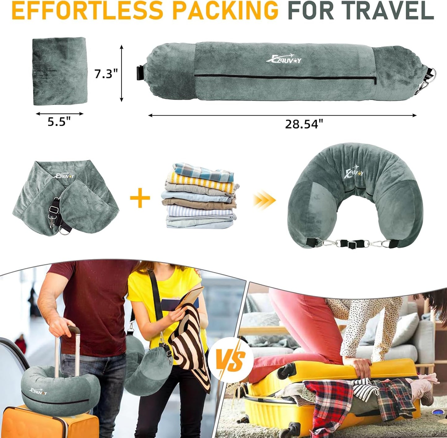 TRAVEL HUG 🛫ALMOHADA DE VIAJE 2 EN 1 🎖️DESCANSO CERVICAL + MALETA+ENVIO GRATIS