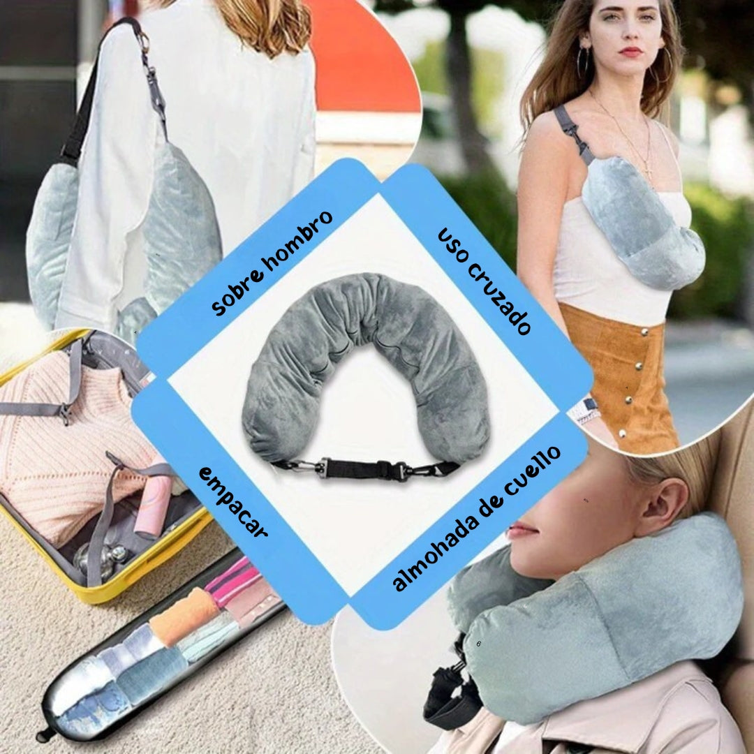 TRAVEL HUG 🛫ALMOHADA DE VIAJE 2 EN 1 🎖️DESCANSO CERVICAL + MALETA+ENVIO GRATIS
