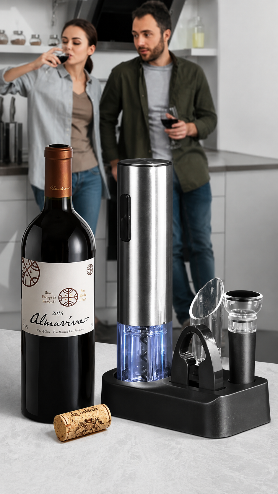 ✨ WINEMASTER Pro🍷DESCORCHADOR PREMIUM💎 ELECTRICO 4 EN 1🥇
