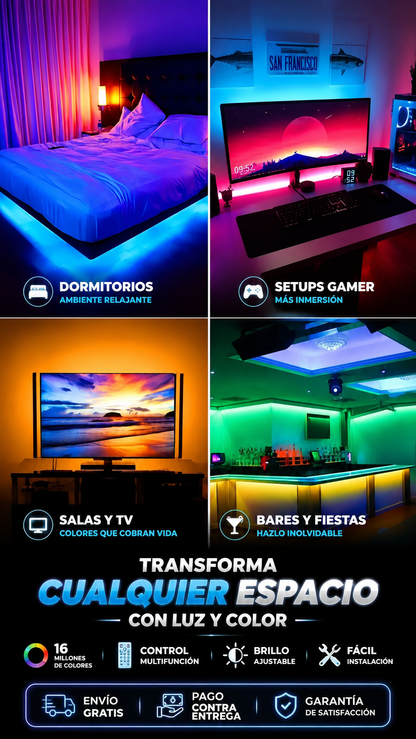 ✨GLOWMASTER🌈LUZ RGB 8K IMP0RTADA🌈ILUMINA-DECORA-SORPRENDE✨