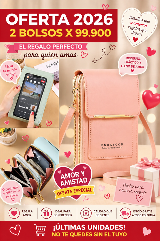 📲SMART BAG🔒BOLSO EN  CUERO PU PREMIUM🥇 ANTIRROBO Y MANOS LIBRES🔒