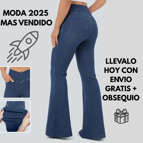 CURVE LUXE ✨ PANTALÓN ELÁSTICO DE CINTURA ALTA + OBSEQUIO+ ENVIÓ GRATIS  🎁👖