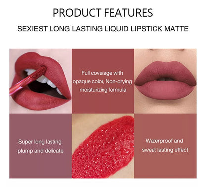💦PRO LIPSTICKS💃KIT X8 + OBSEQUIO💄LABIAL LIQUIDO💋 CREMOSO CON ACABADO MATE HASTA POR 24 HORAS⏳