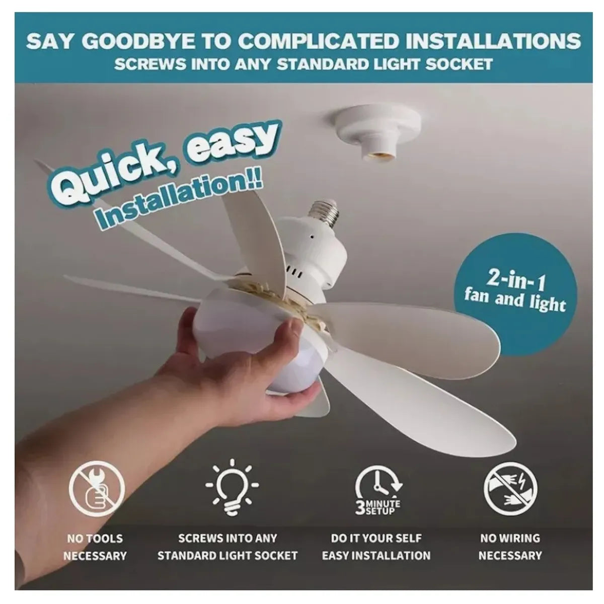 🌪️AIRLUM💡LAMPARA VENTILADOR 6 ASPAS🚁 ORIGINAL IMP0RTADO 🥇